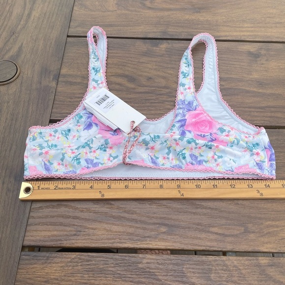 LoveShackFancy Bellamy bikini top primaries pink berry L - Picture 3 of 5